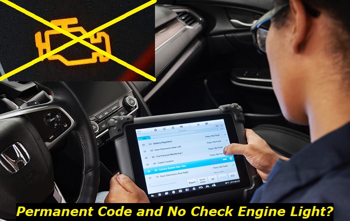 permanent code no check engine light